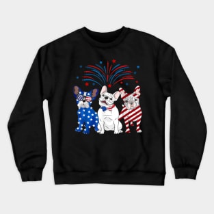 French Bulldog American Flag 4th Of July Crewneck Sweatshirt